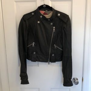 Burberry Brit Cropped Leather Jacket (sz 4)